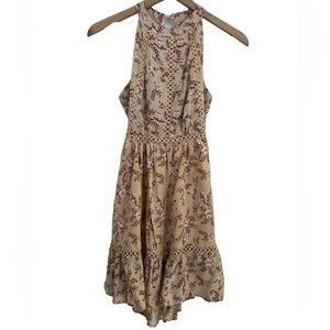Sunday Mi Amor Low Open Back High Neck Summer Floral Dress Small